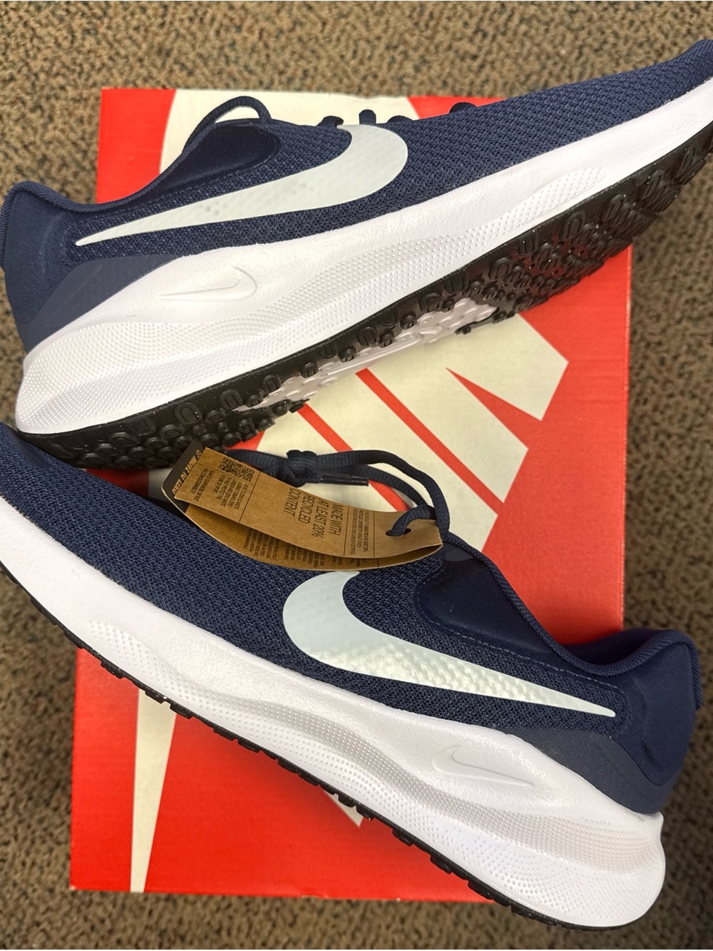Nike Revolution 7 Midnight Navy & White Men's Athletic Sneakers